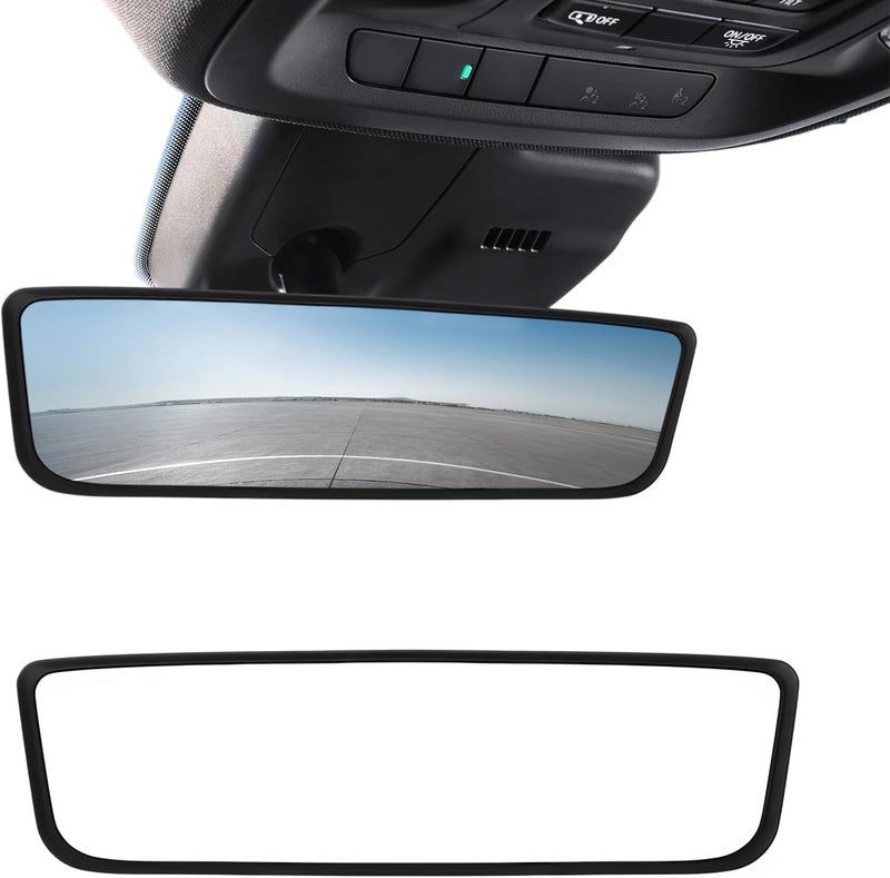 FSTURIOS Car Rear View Mirror Protector Frame, Silicone Rearview Mirror Edge Protective Cover, Automotive Mirrors Trim Frame Decoration Compatible with Model 3 Y X S Semi 2014-2024 (Black) - Image 1